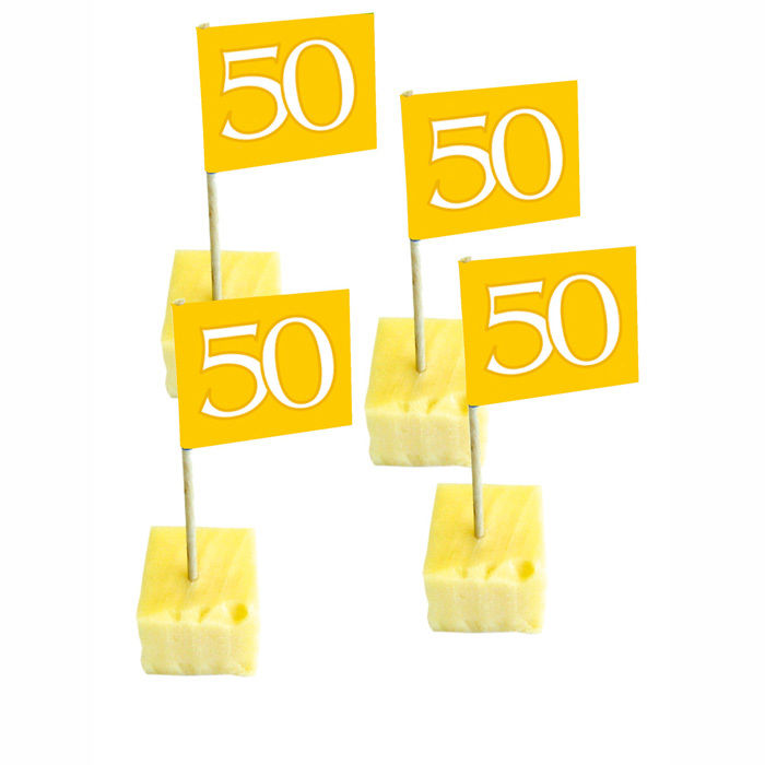 Party-Picker 50 Jahre, gold, 50 Stk.