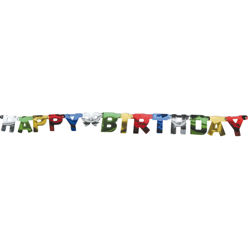 Girlande Happy Birthday Metallic bunt, 1.5 m