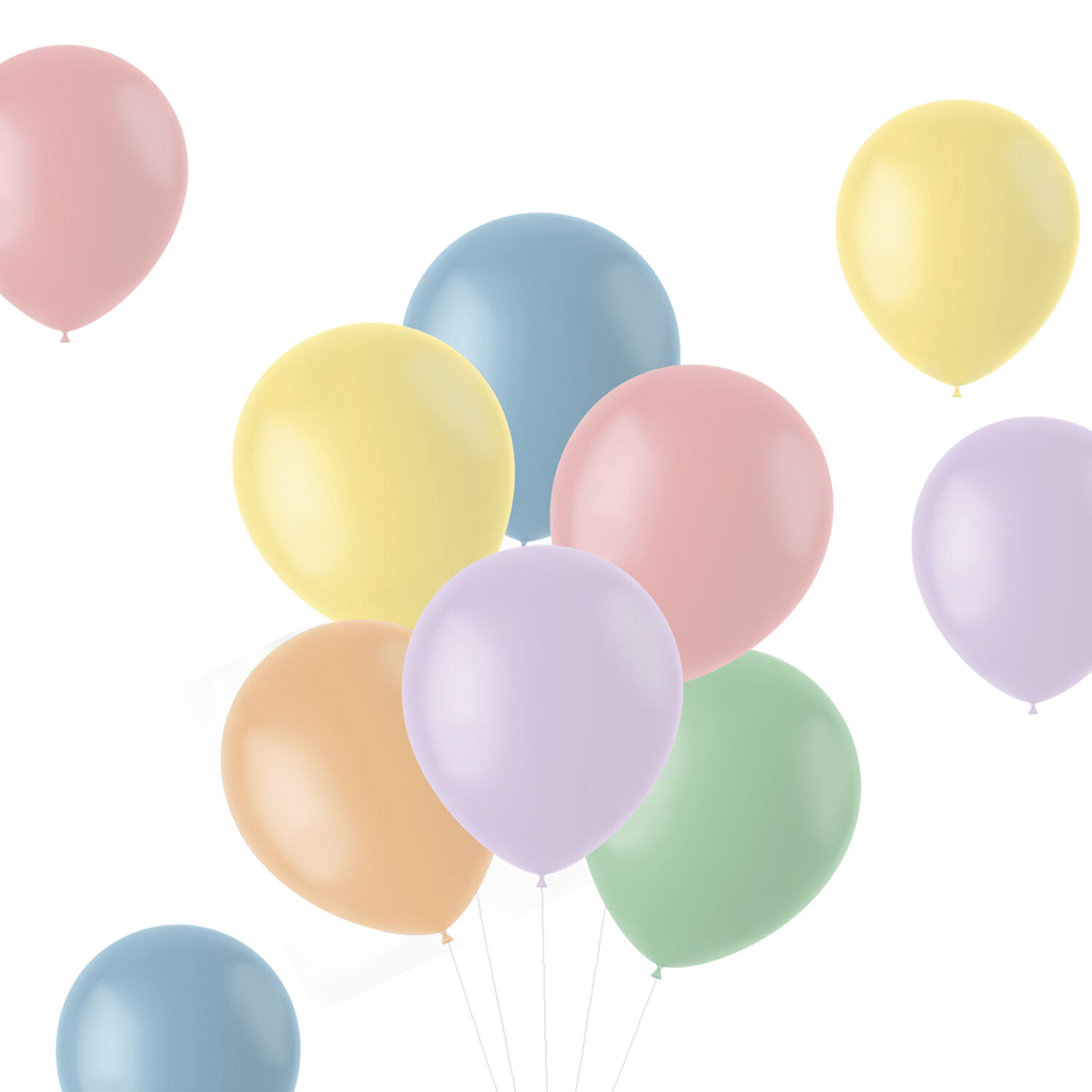 NEU Latex-Luftballons matt, 33cm, Pastelltöne bunt gemischt, 50 Stück