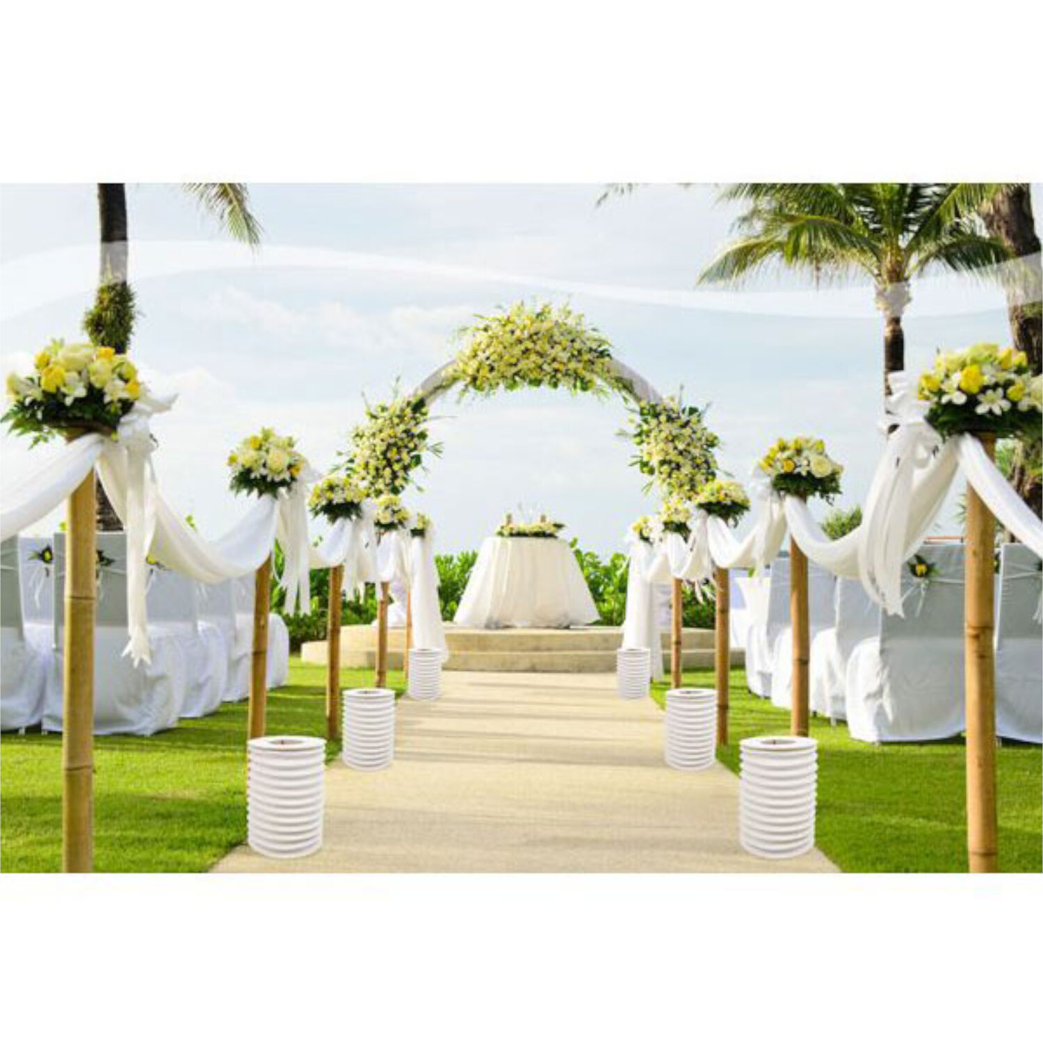 SALE Lampions / Zuglaternen, wei�, 16cm H�he, 6 St�ck Bild 2