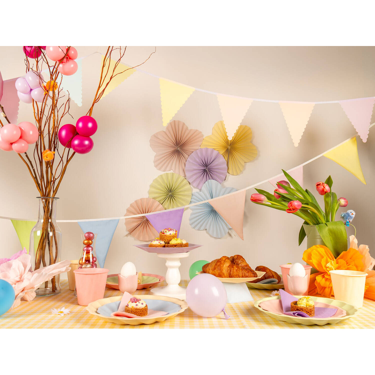 Wimpelkette Dreamy Pastels, Papierf�hnchen ca. 17 x 21 cm, 6 Meter Bild 3