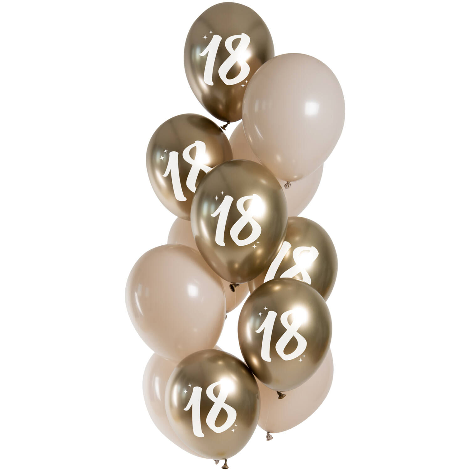 NEU Premium-Latex-Luftballons 18 Years, Golden Latte, 33cm , 12 stk
