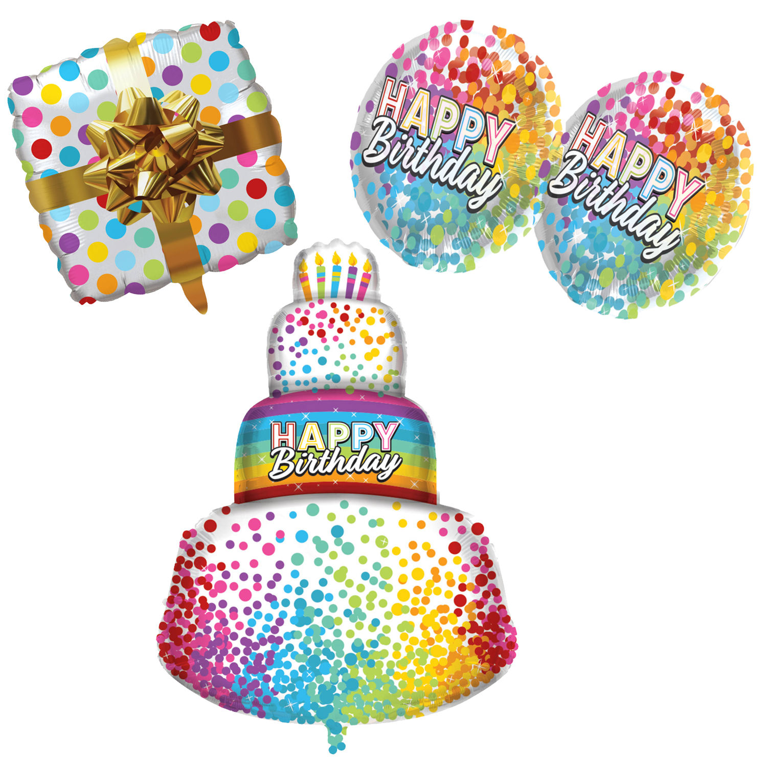 Ballonset Helium & Ballons Happy Birthday, bunte Helium-Ballons zum Geburtstag Bild 2