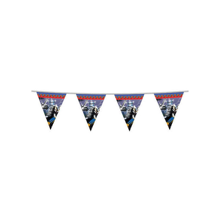SALE Wimpelkette Silberner Ritter, 10m
