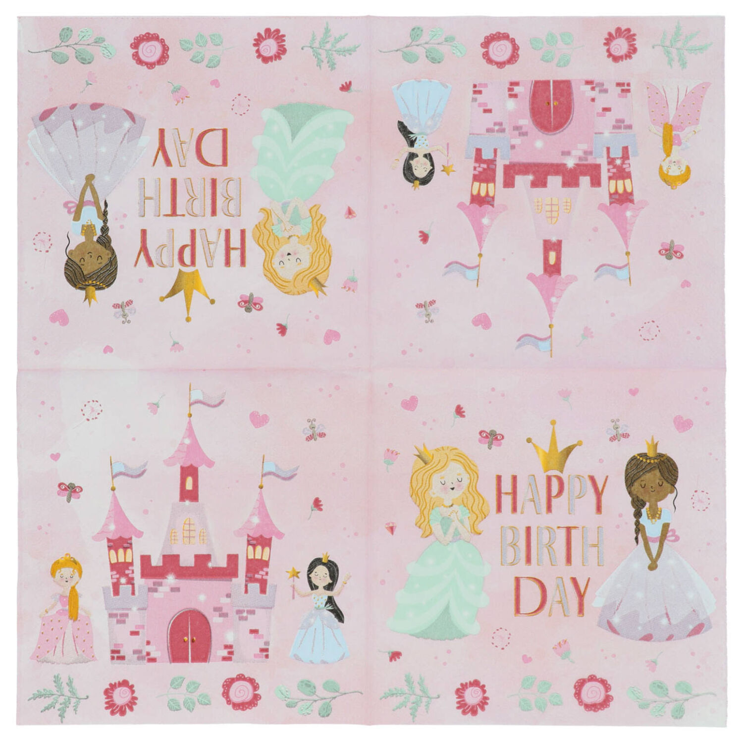 Servietten Pretty Princess, 33 x 33 cm, 20 St�ck Bild 2