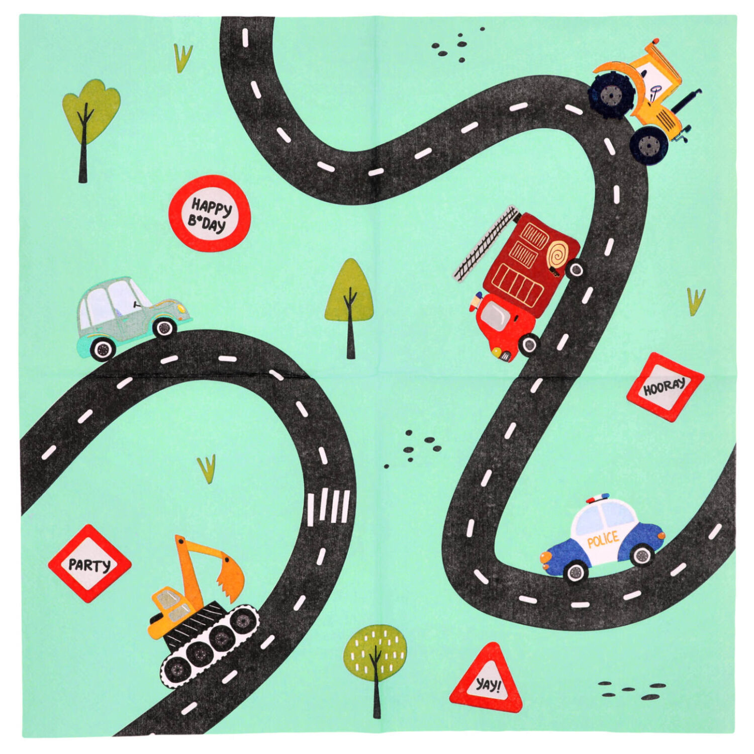 Servietten Wacky Wheels / Fahrzeuge, 33 x 33 cm, 20 St�ck Bild 2