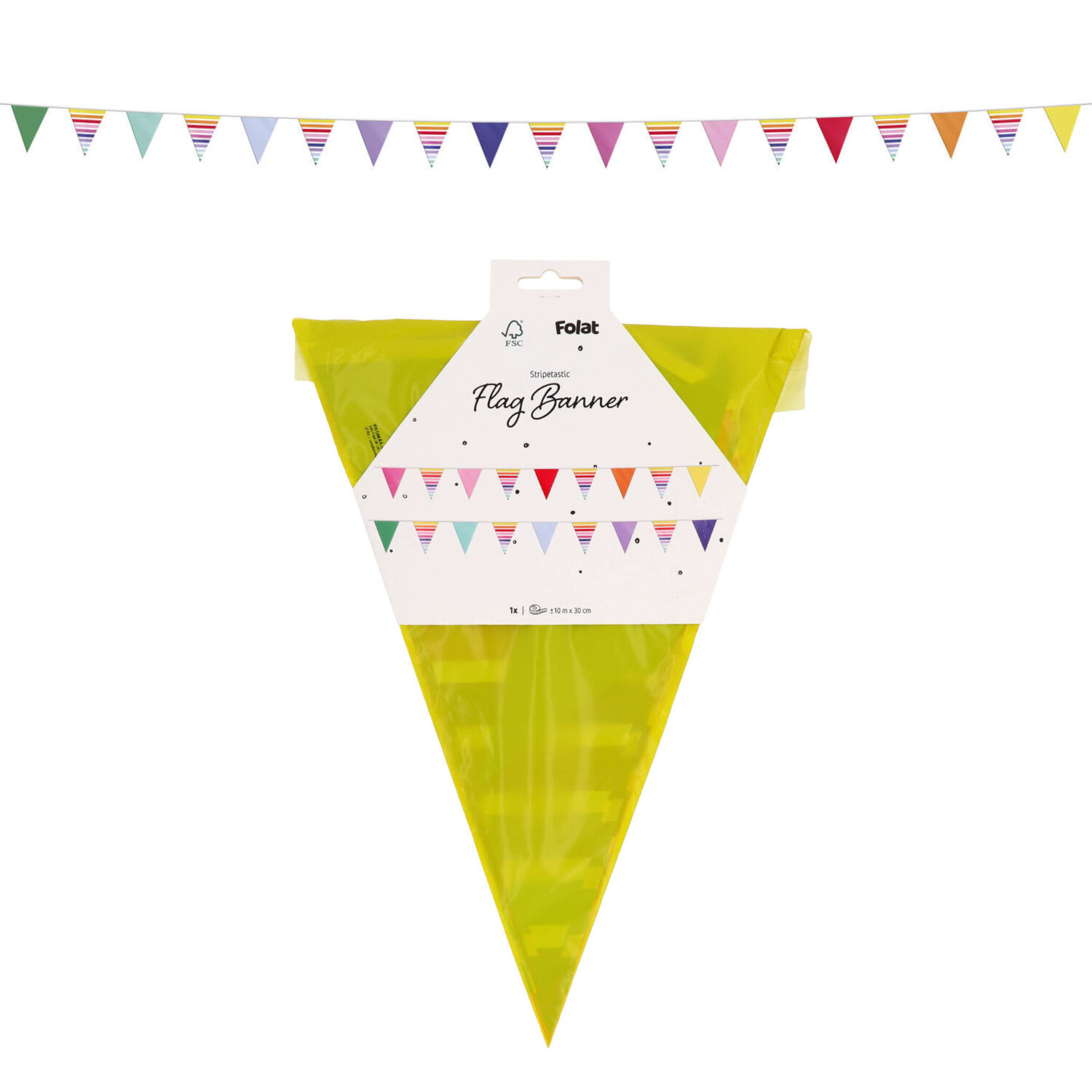 Wimpelkette Stripetastic, Plastikf�hnchen ca. 21 x 30 cm, 10 Meter