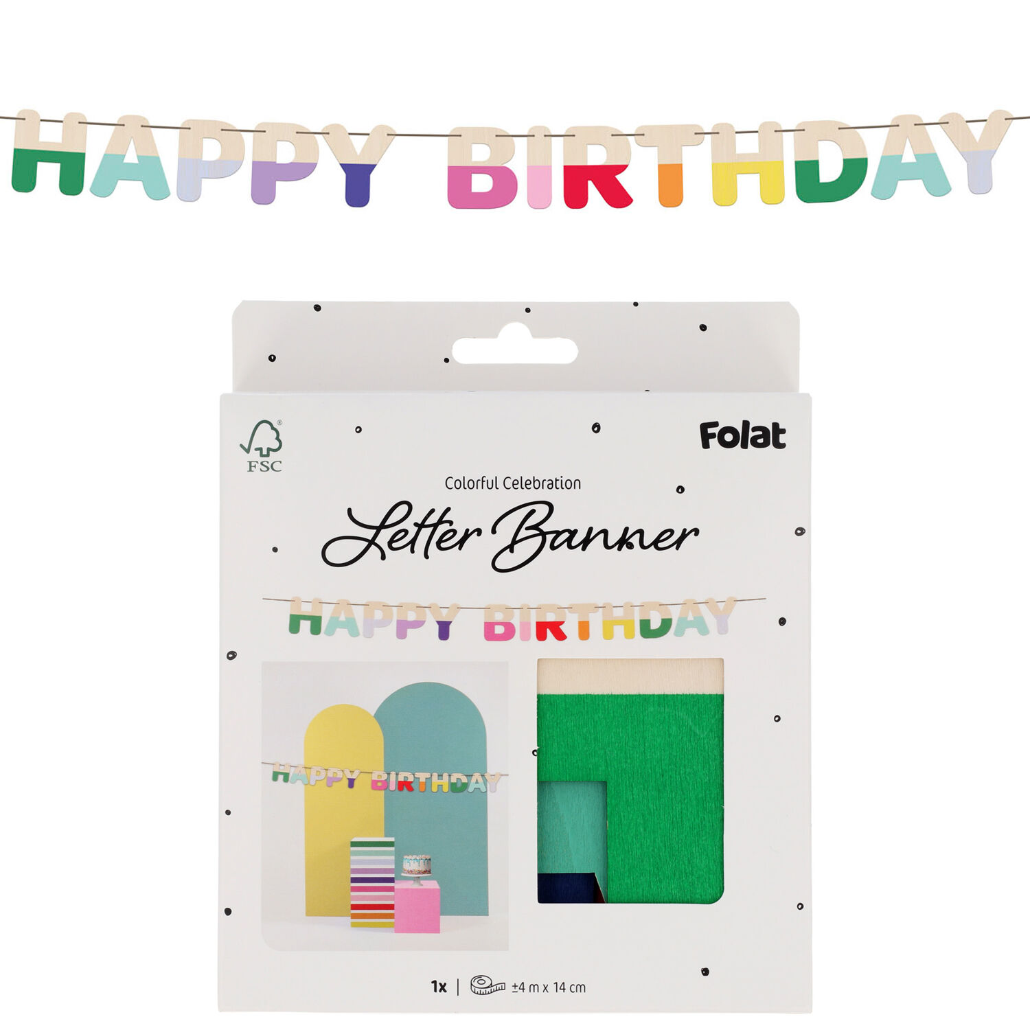 NEU Buchstabengirlande Happy Birthday Spripetastic aus Holz, 4m, Buchstaben 11x14cm