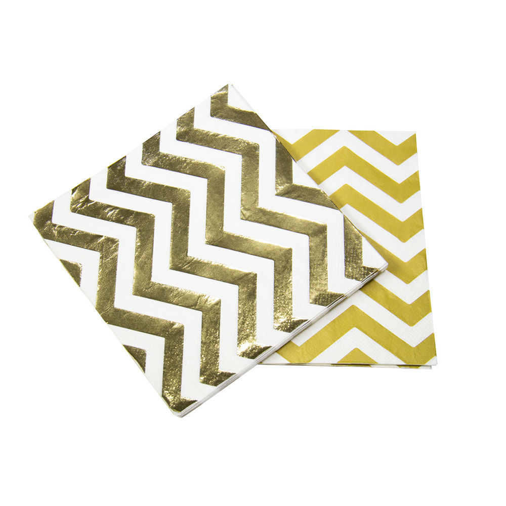 SALE Servietten Metallic Gold glnzend, 33cm, 20 St