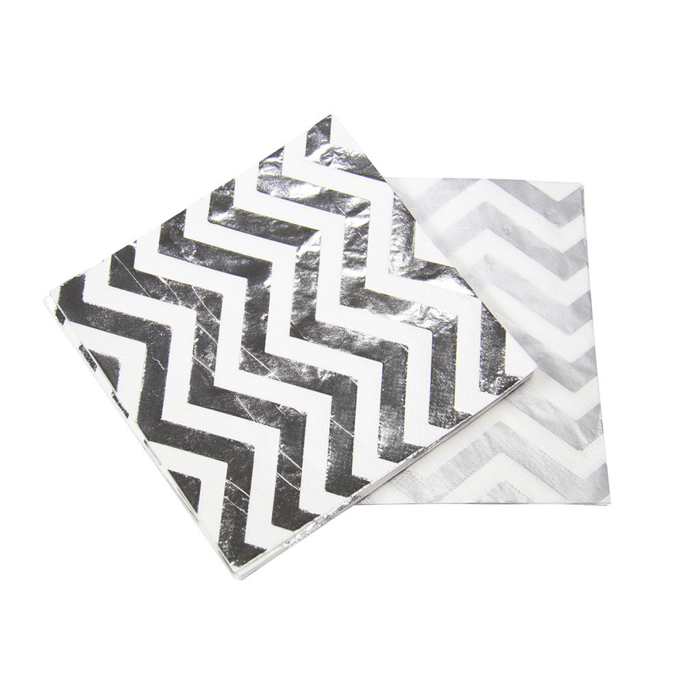 SALE Servietten Metallic Silber glanz, 33cm, 20 St.