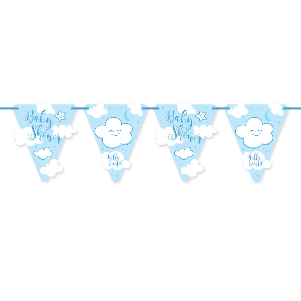 Wimpelkette Baby Shower Junge, 6m