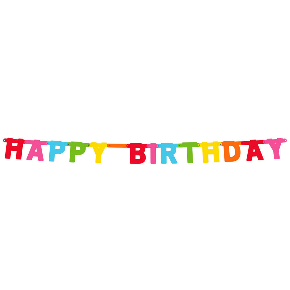 Girlande Happy Birthday Buchstaben, 1,5 m
