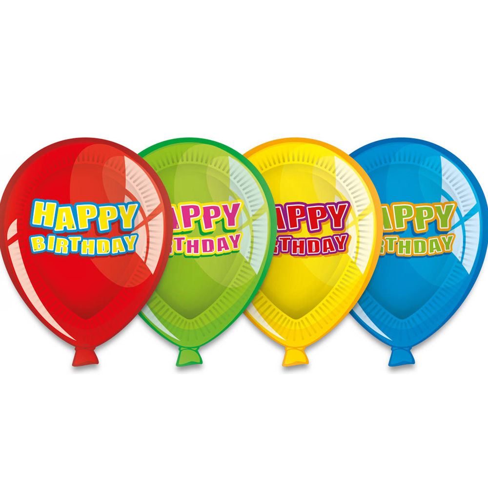 SALE Teller Ballon Geburtstag, 6 Stück
