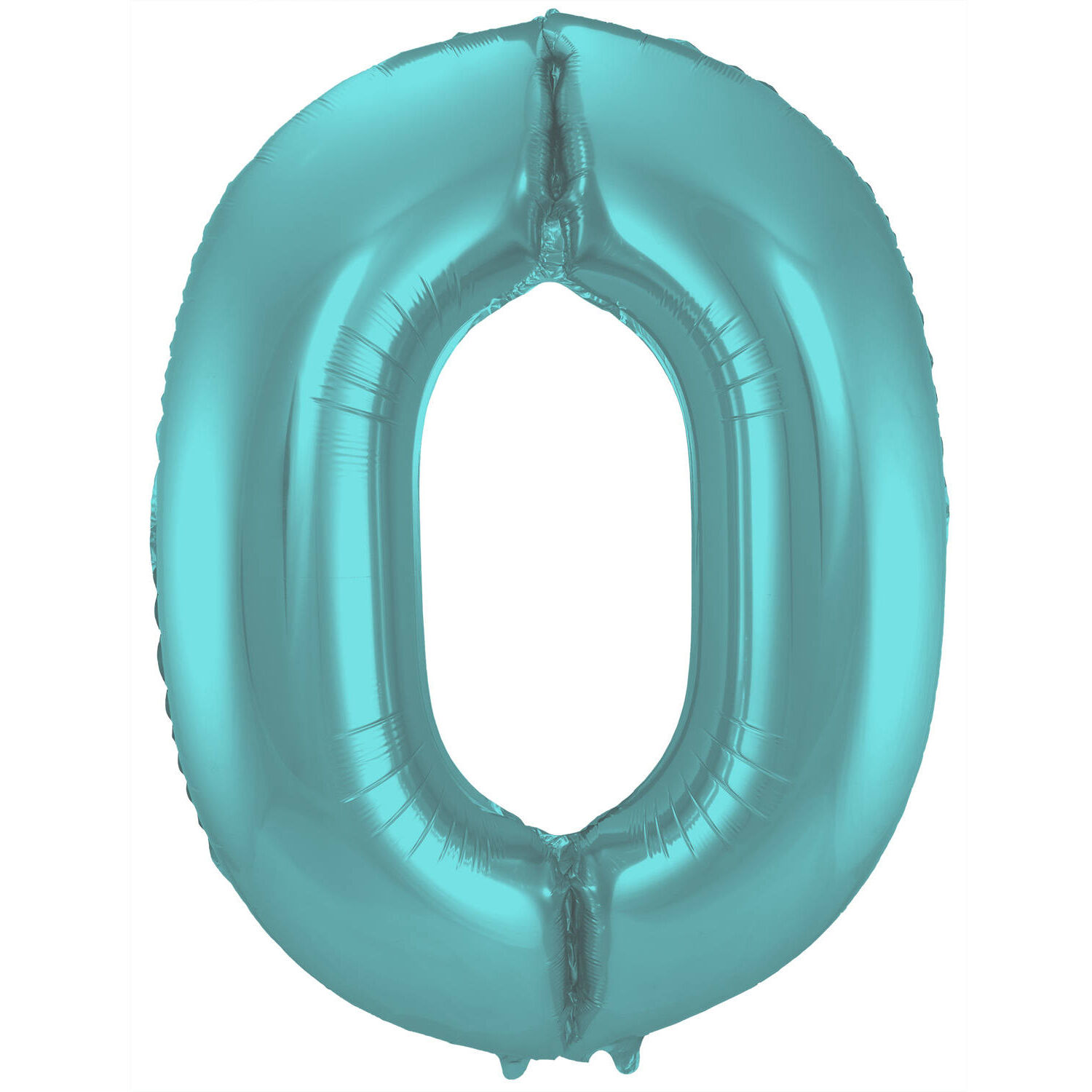 NEU Folienballon Groe Zahl 0 Pastell Aqua Metallic Matt, 86 cm, Zahlenballon