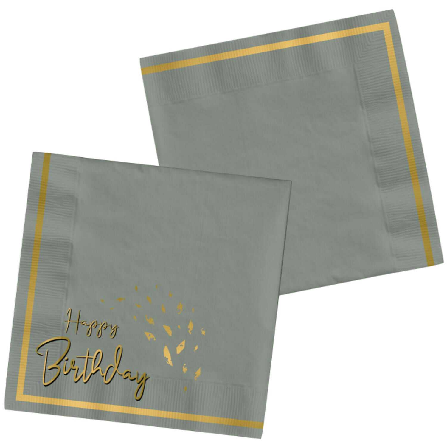 Servietten Golden Dawn, Happy Birthday, 33 x 33 cm, 20 St�ck