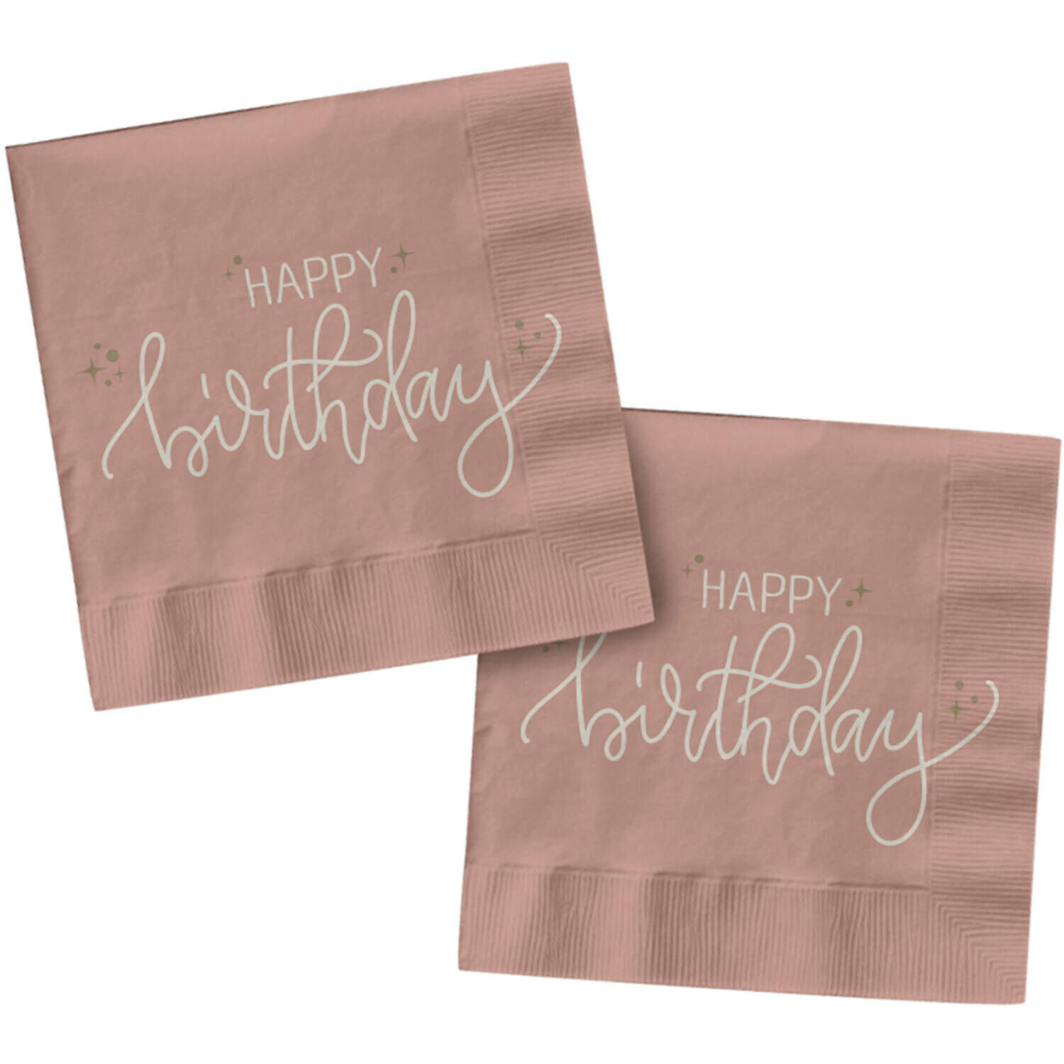 Servietten Cr�me Rose, Happy Birthday, 33 x 33 cm, 20 St�ck