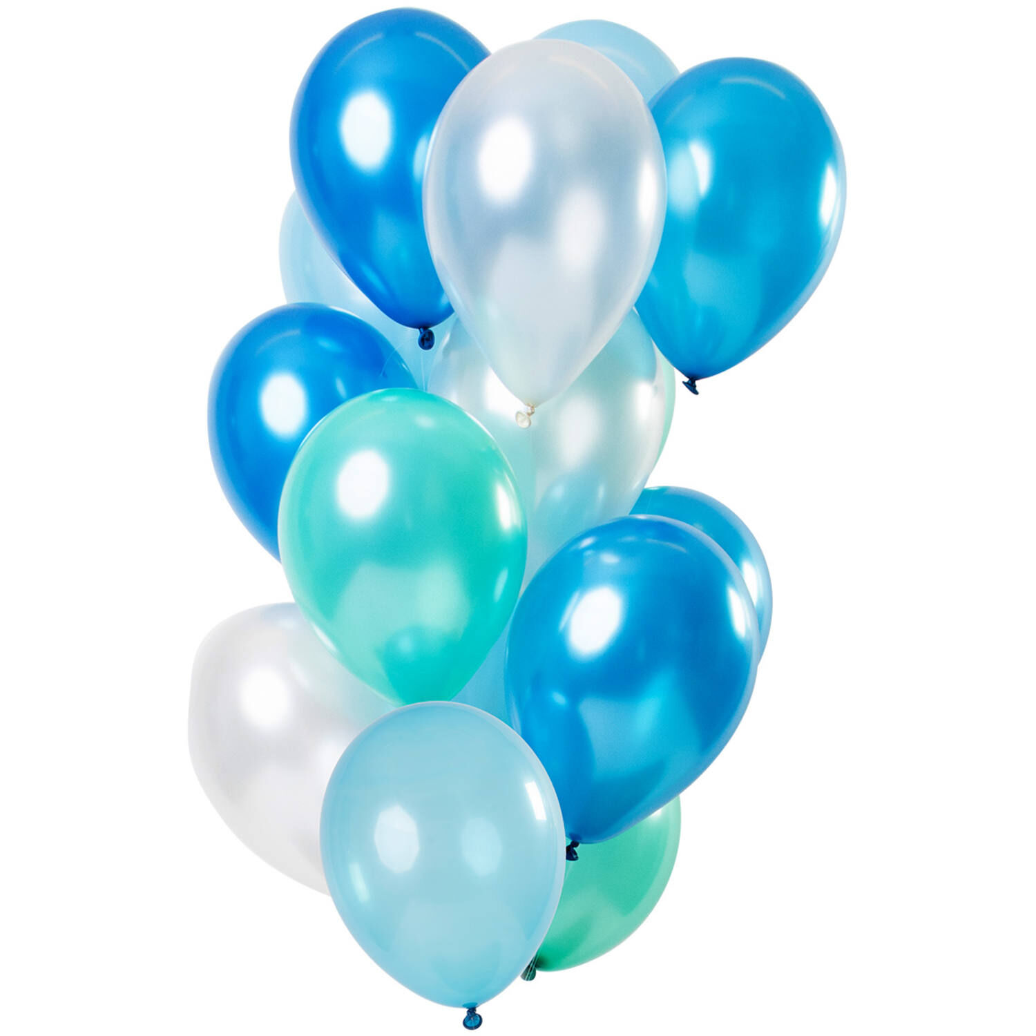 NEU Premium-Latex-Luftballons Blue Azure Metallic, 33cm, 12 Stk.