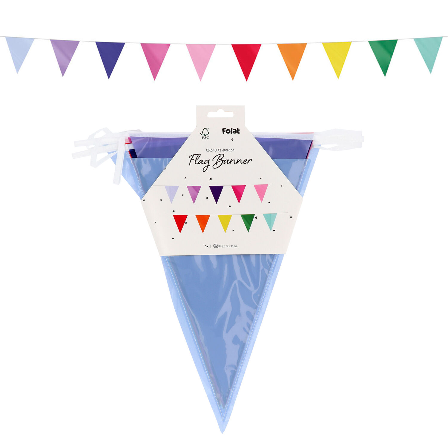 NEU Wimpelkette Stripetastic, bunt, 6m, Wimpel ca. 20x30cm, aus Kunststoff