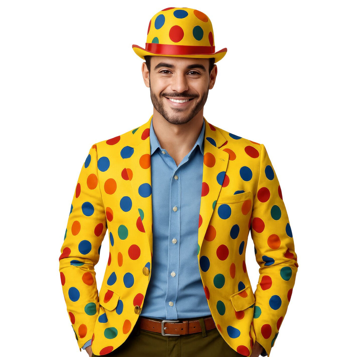 NEU Melone Clownshut mit bunten Punkten Bild 2