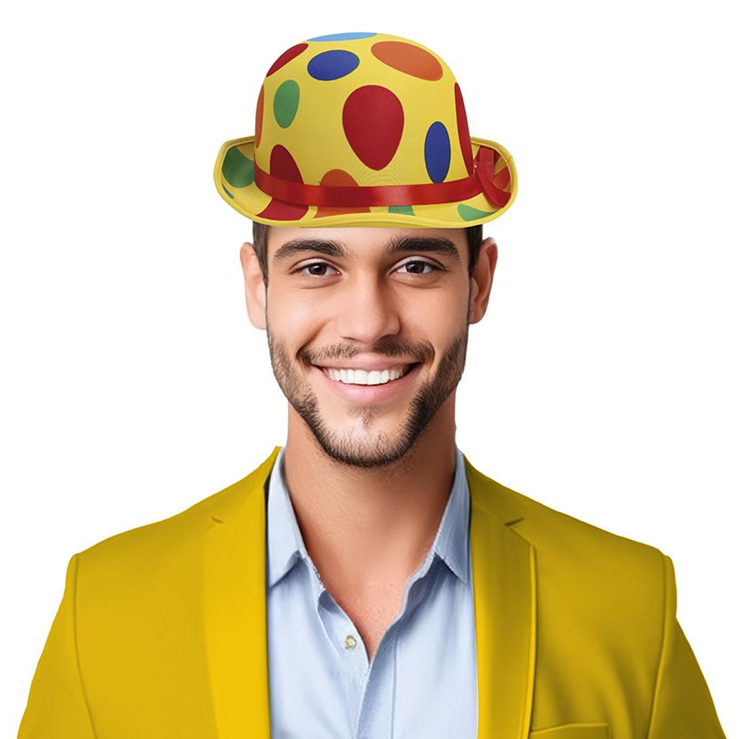 NEU Melone Clownshut mit bunten Punkten
