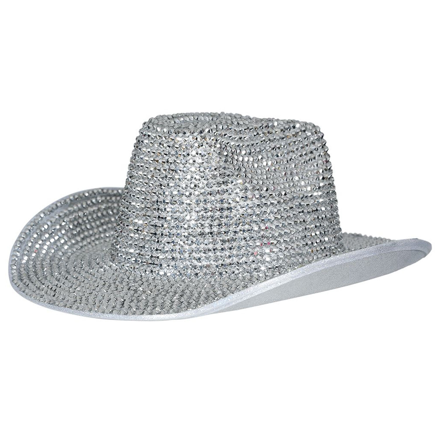 NEU Hut Glamour-Cowgirl mit Glittersteinen, silber, Einheitsgre Bild 2