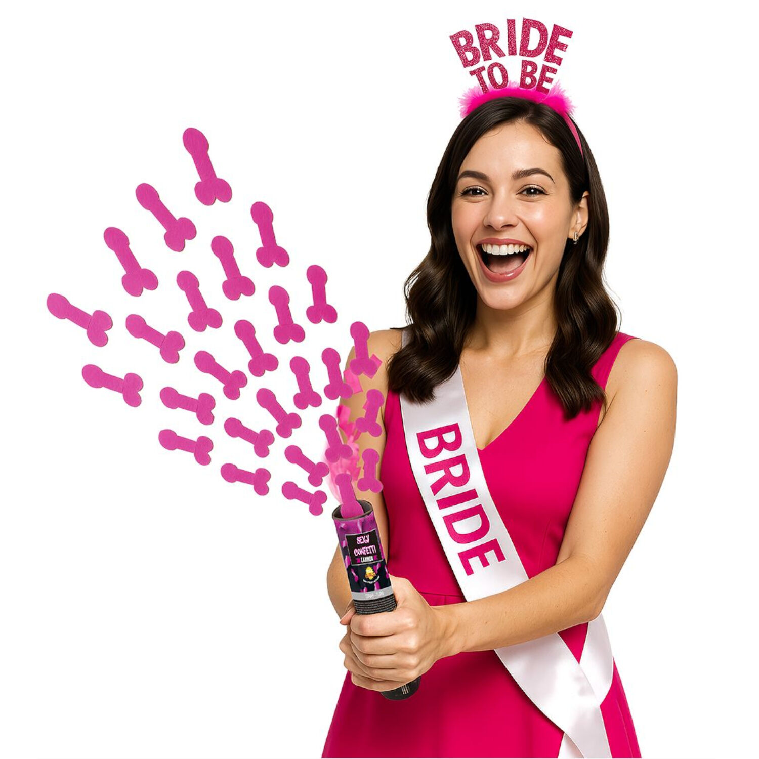 Konfetti-Kanone Sexy Penis, 10cm, pink, 3 Stck Bild 2