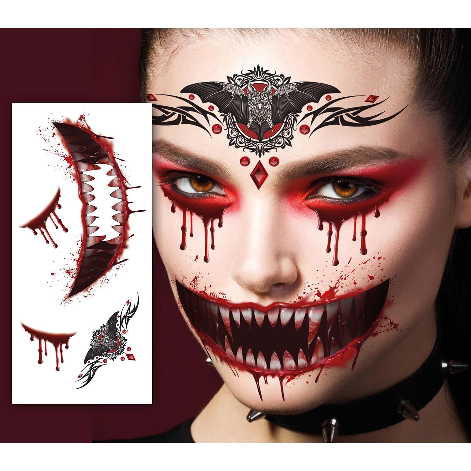 NEU Temporres Tattoo Halloween Gothic Vampir, 30x14cm