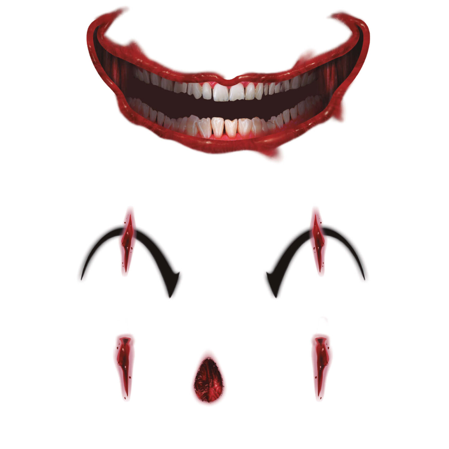 NEU Temporres Tattoo Halloween Blutiger Clown, 30x14cm Bild 2