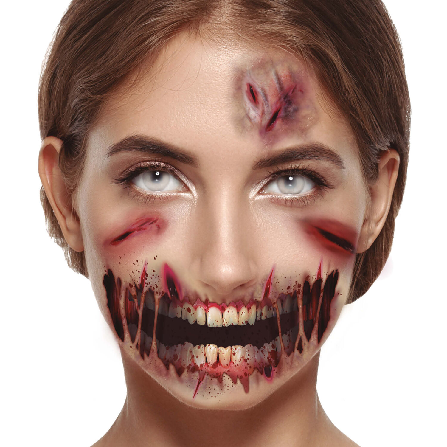 NEU Temporres Tattoo Halloween Zombie Narben, 30x14cm