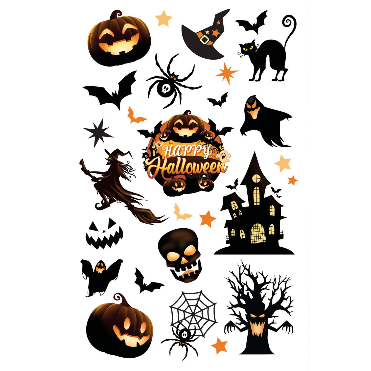 NEU Kinder-Tattoos Halloween-Motive, schwarz