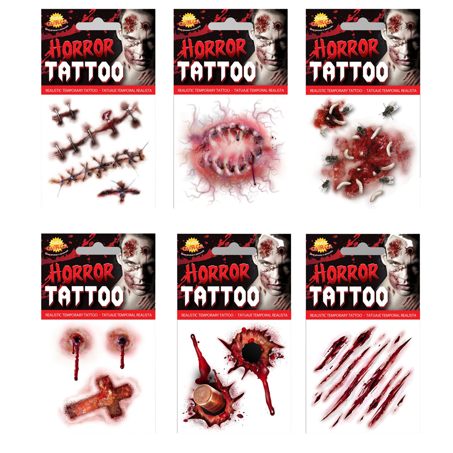 NEU Temporres Tattoo Halloween Horror, sortierte Modelle