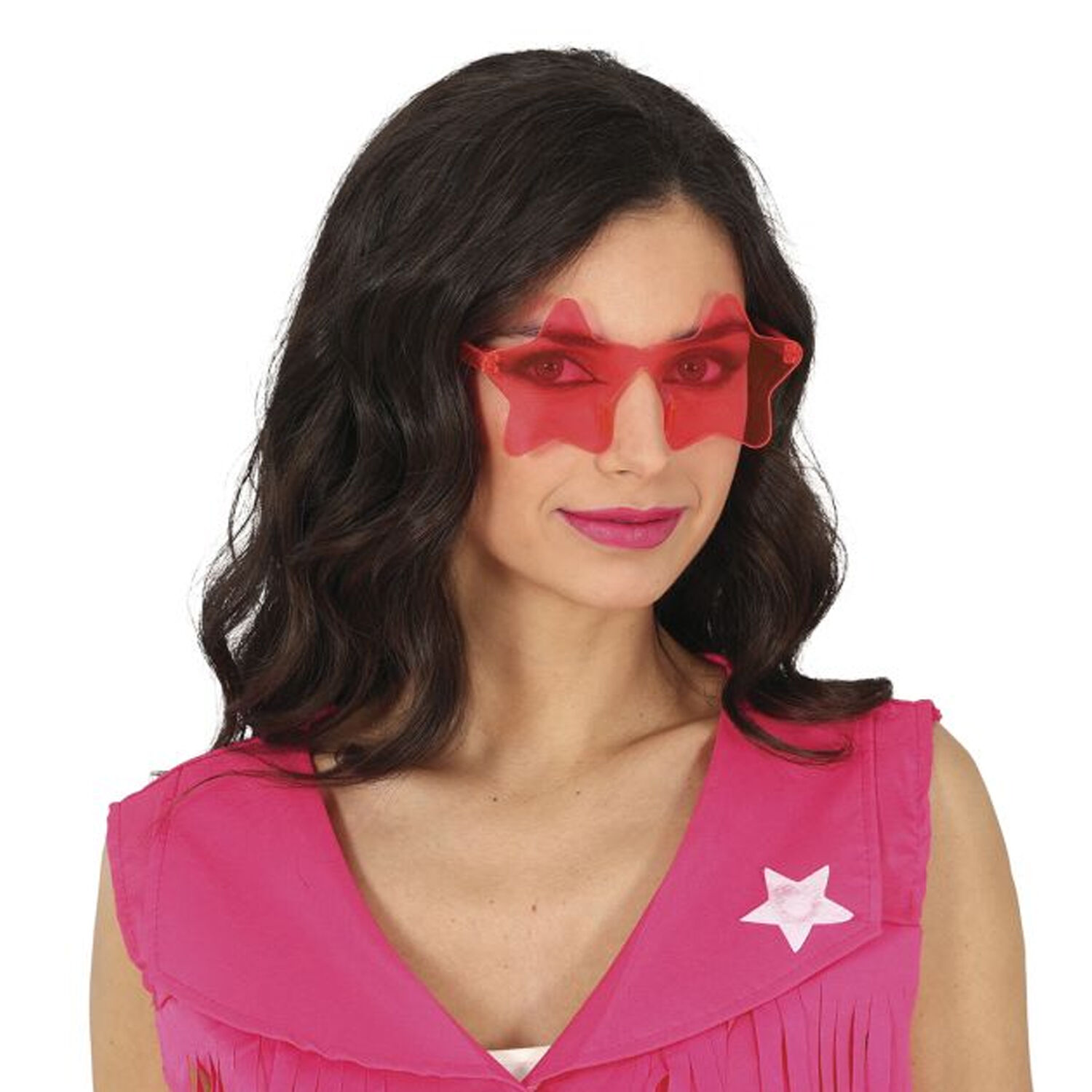 NEU Brille rahmenlos, mit Glsern in Sternform, pink Bild 2