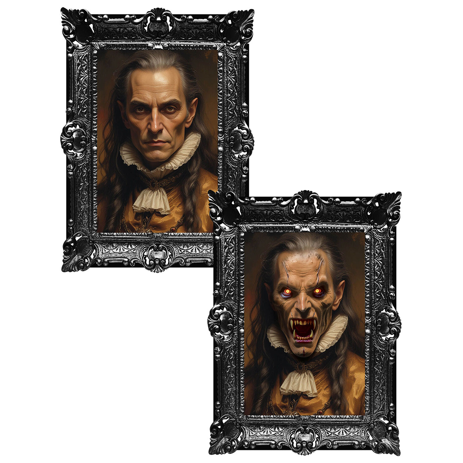 NEU Gruseliges Puppen-Halloween-Bild mit Holografie-Effekt, ca. 35x48cm