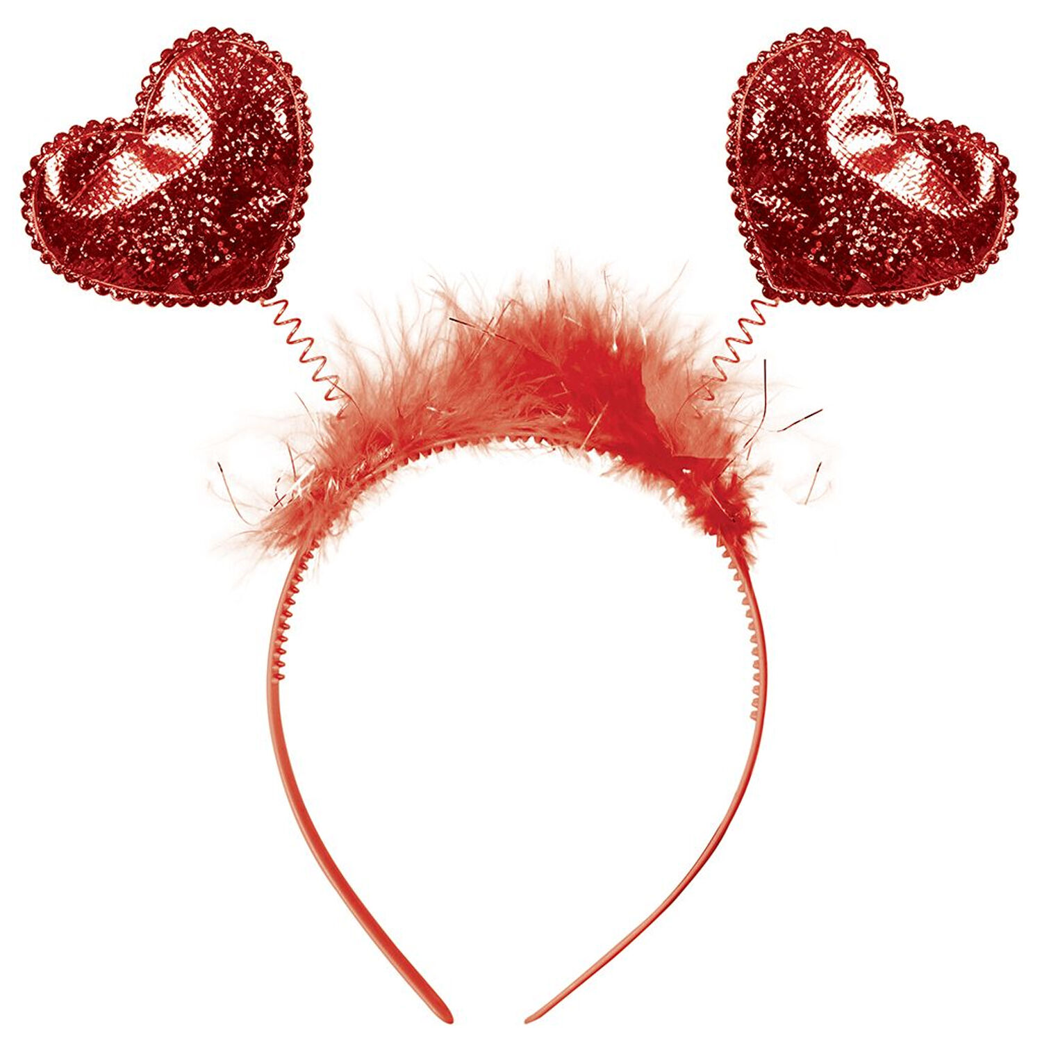 NEU Haarreif mit Glitter-Herzen, rot