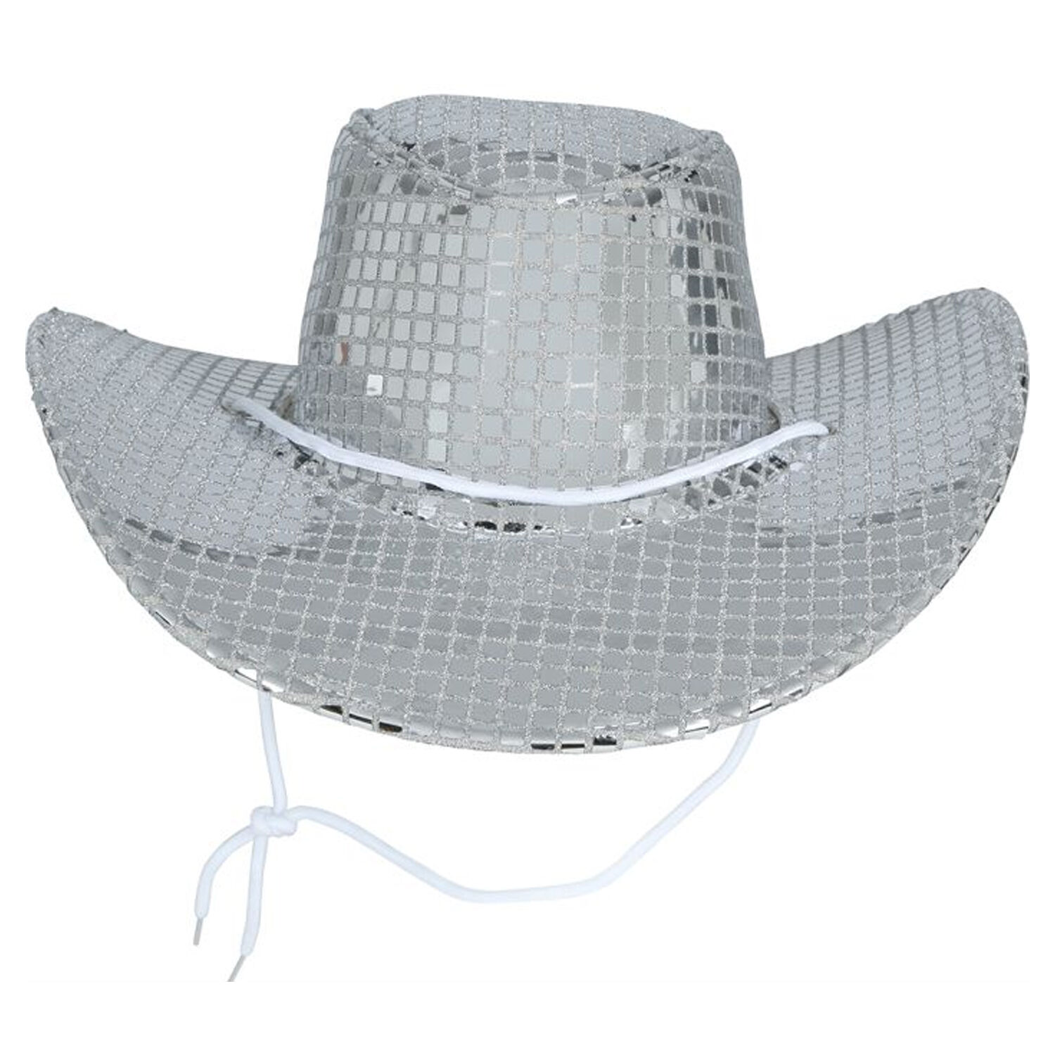 NEU Cowboyhut Disco, metallic-silber