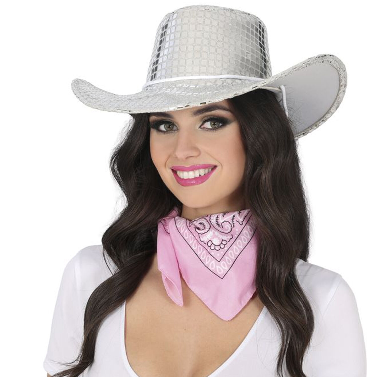 NEU Cowboyhut Disco, metallic-silber Bild 2
