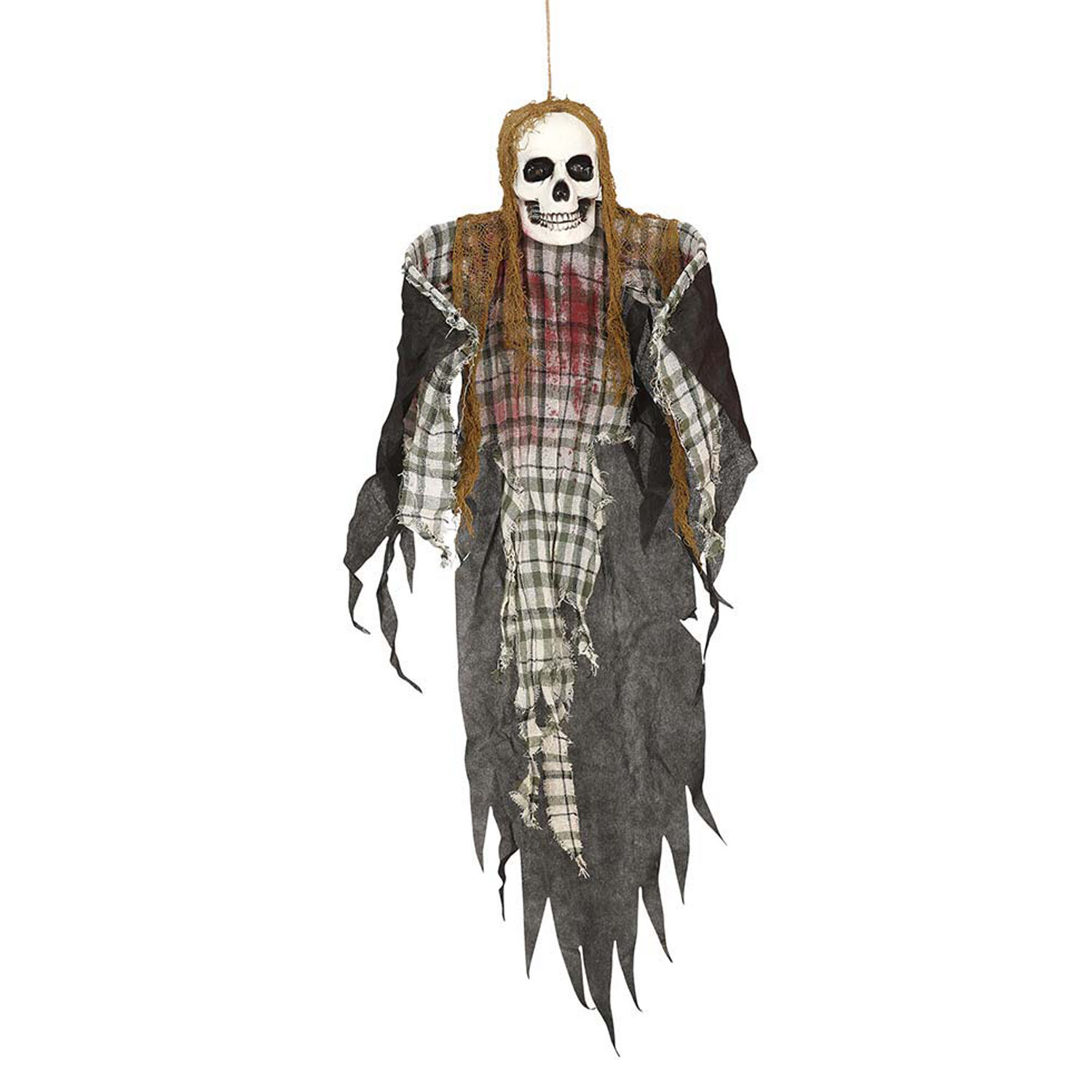 NEU Halloween-Deko-Figur Skelett mit Karohemd, ca. 120cm