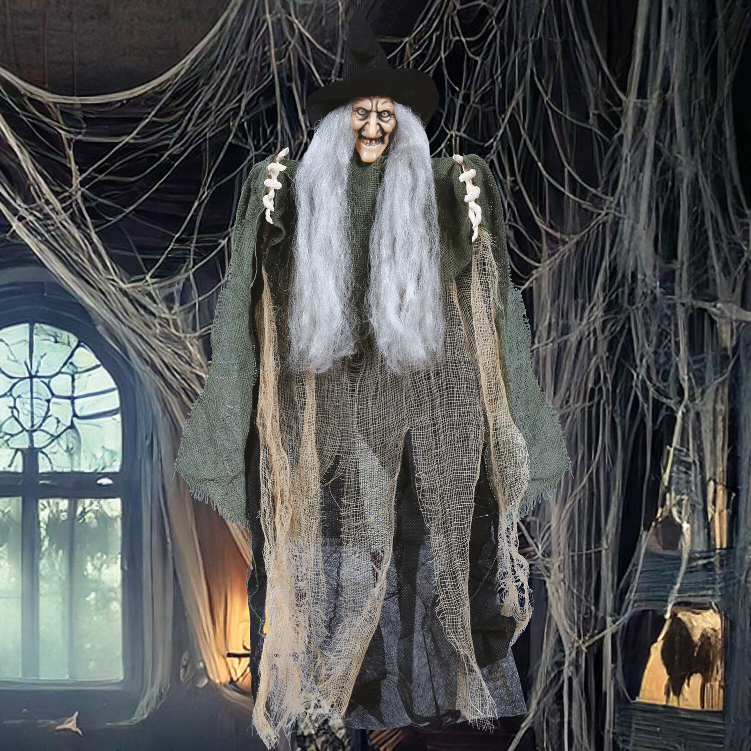 NEU Halloween-Deko Gruselhexe, mit Aufhnger, 50cm Bild 2