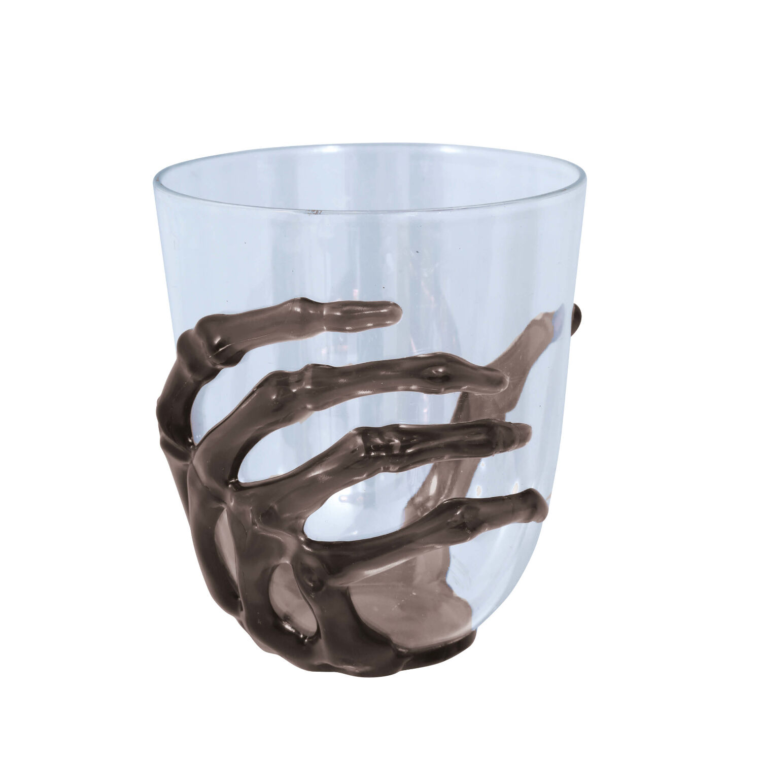 NEU Halloween Becher Skelett-Hand, transparent, ca. 10cm