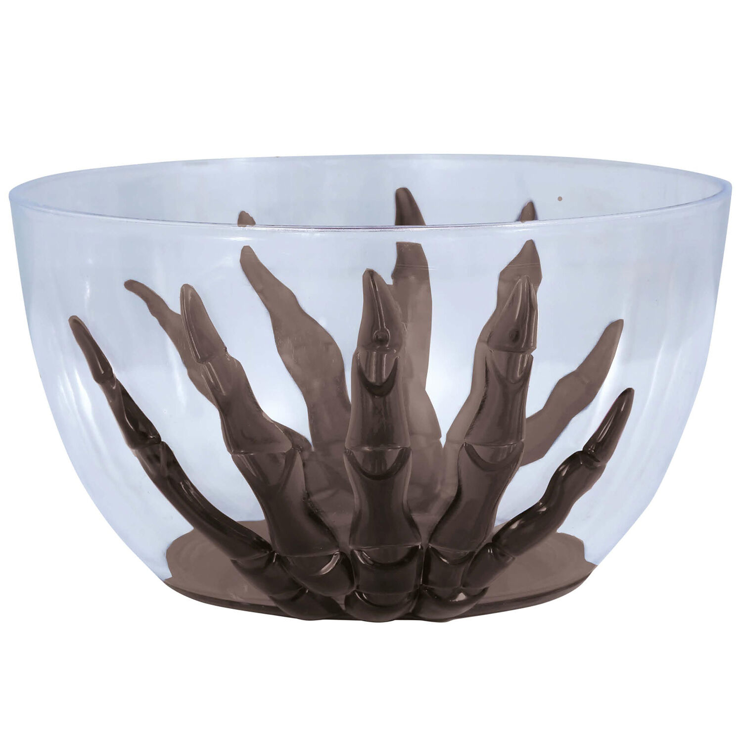 NEU Transparente Sch�ssel mit schwarzen Sekeletth�nden aus Kunsststoff, ca. 6,5 x 13,5cm