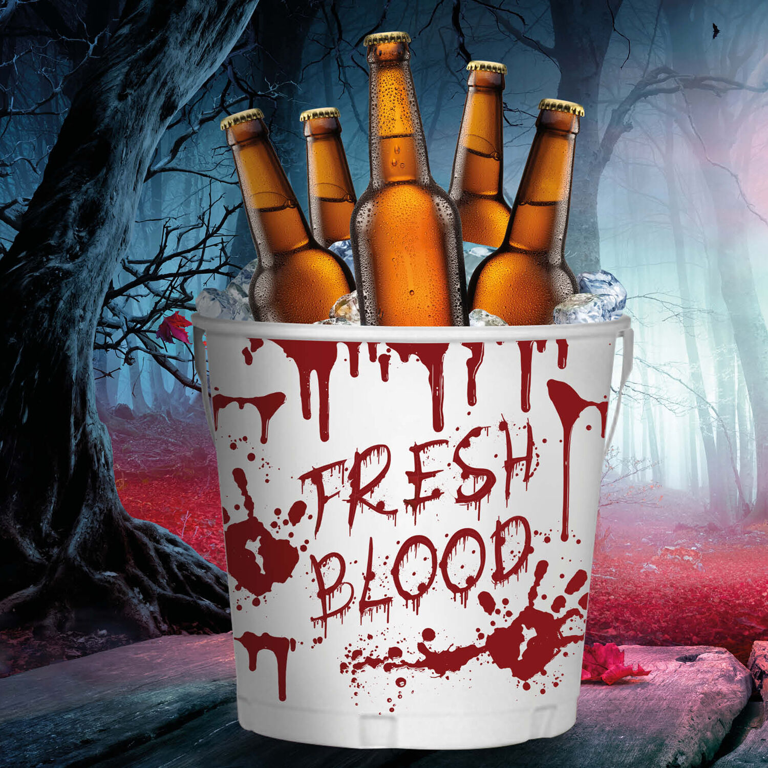 NEU Halloween-Eimer Fresh Blood, aus Blech, ca. 19x23cm