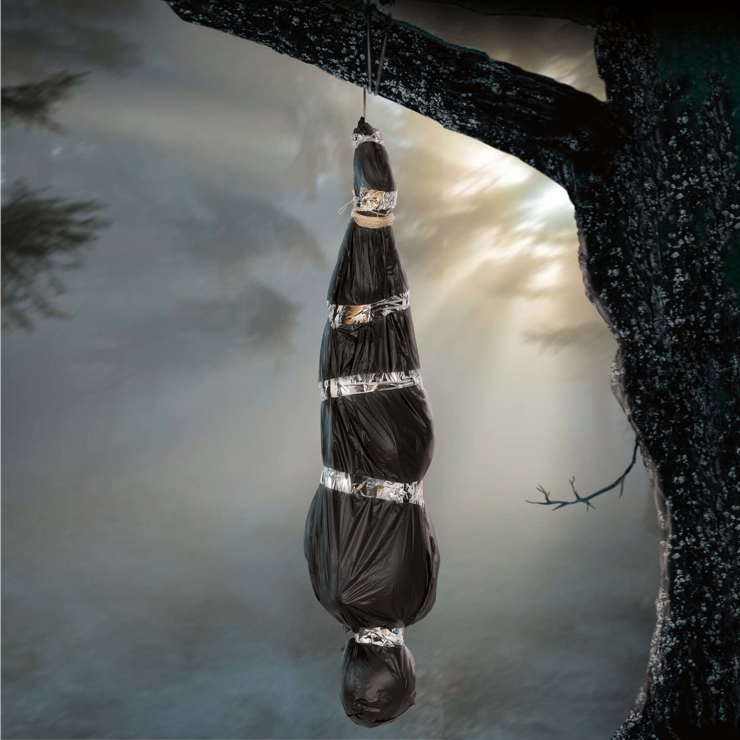 NEU Halloween-Deko Aufblasbare Leiche im schwarzen Mllsack, ca. 180cm