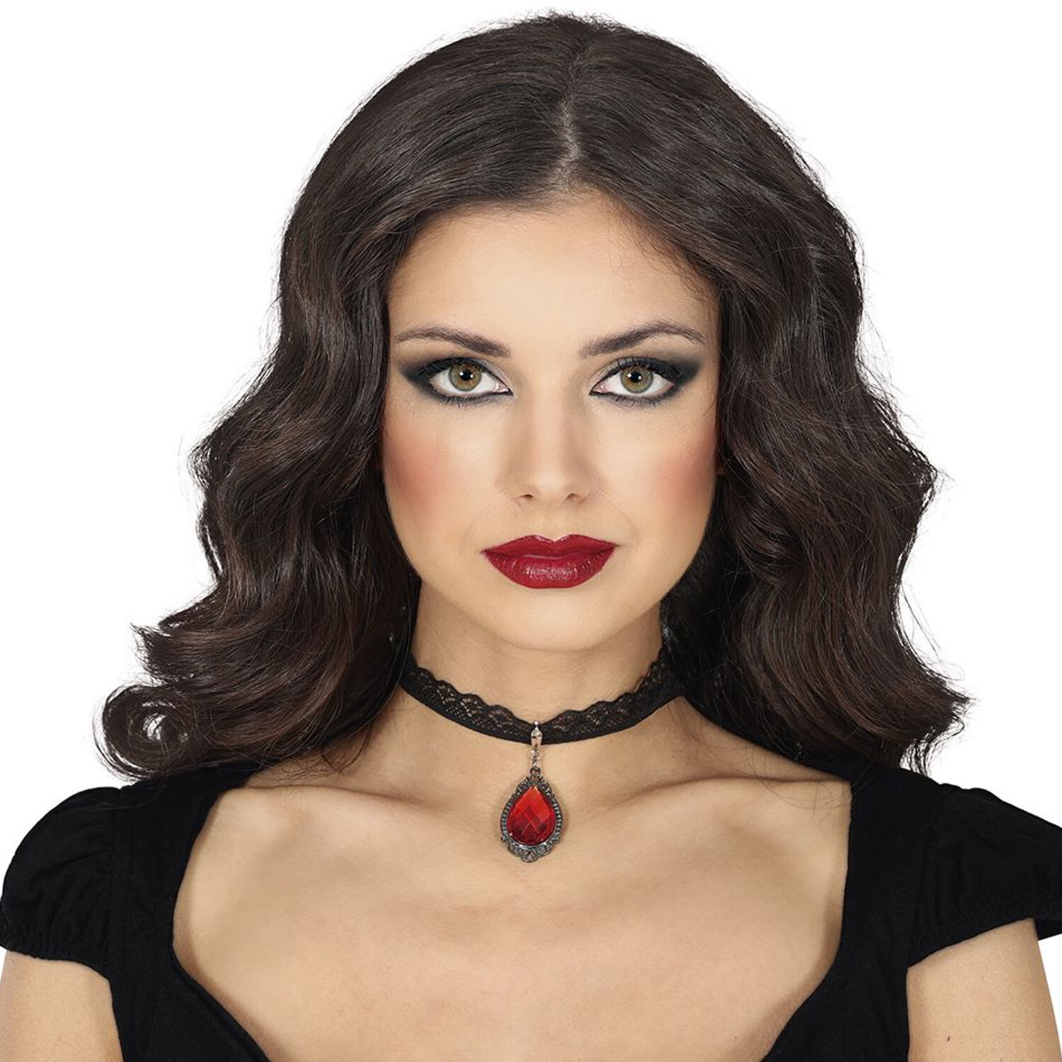 NEU Spitzen-Halsband mit Rubinanhnger Bild 2