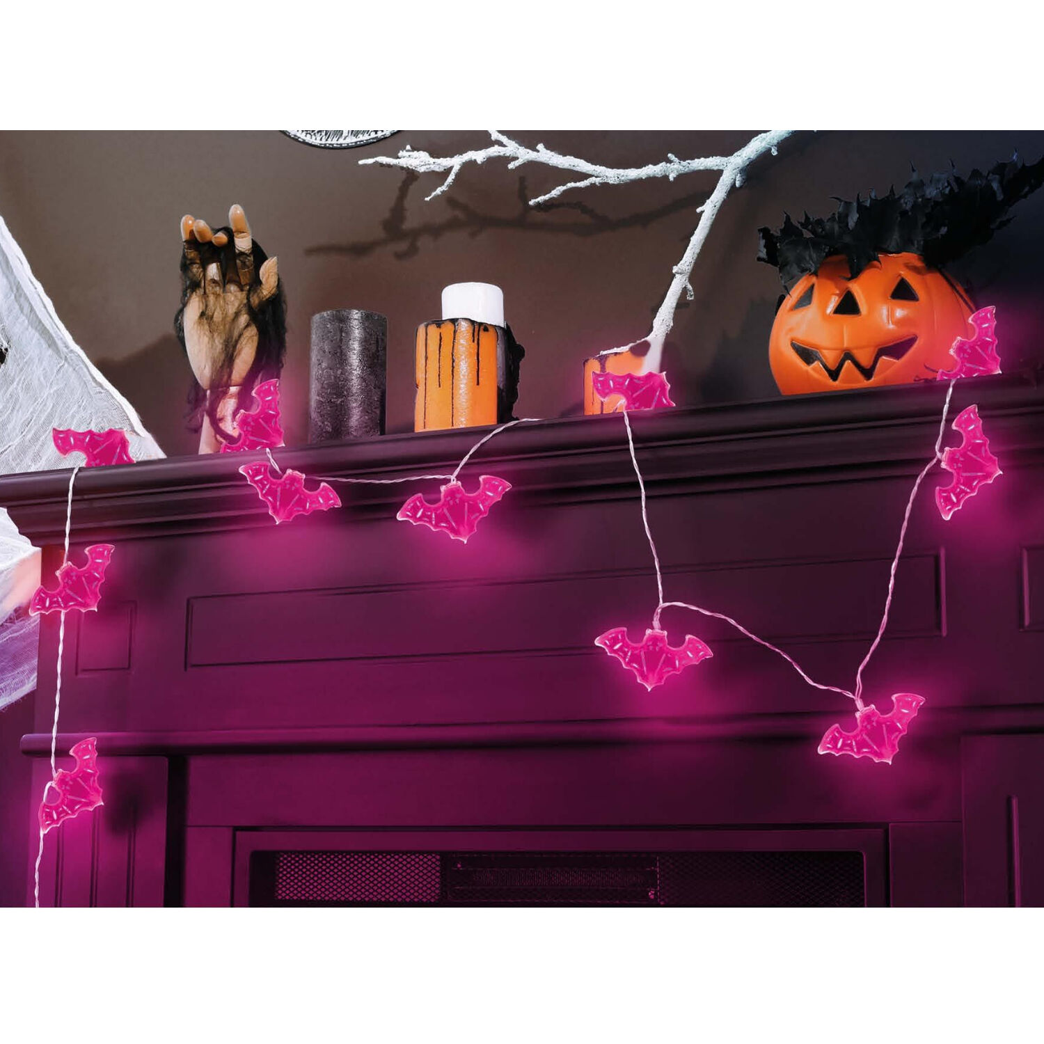 NEU Halloween-Lichterkette Fledermuse, batteriebetrieben, Lnge ca. 120 cm Bild 3