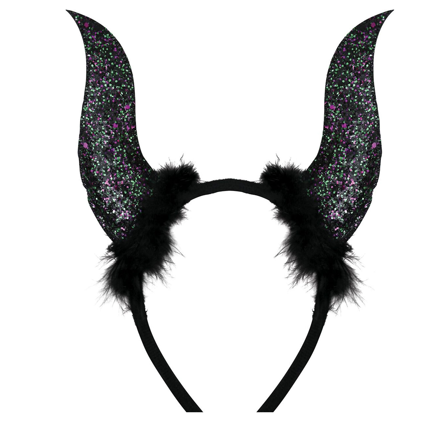 NEU Haarreif Glitter-Teufelshrner, schwarz Bild 2