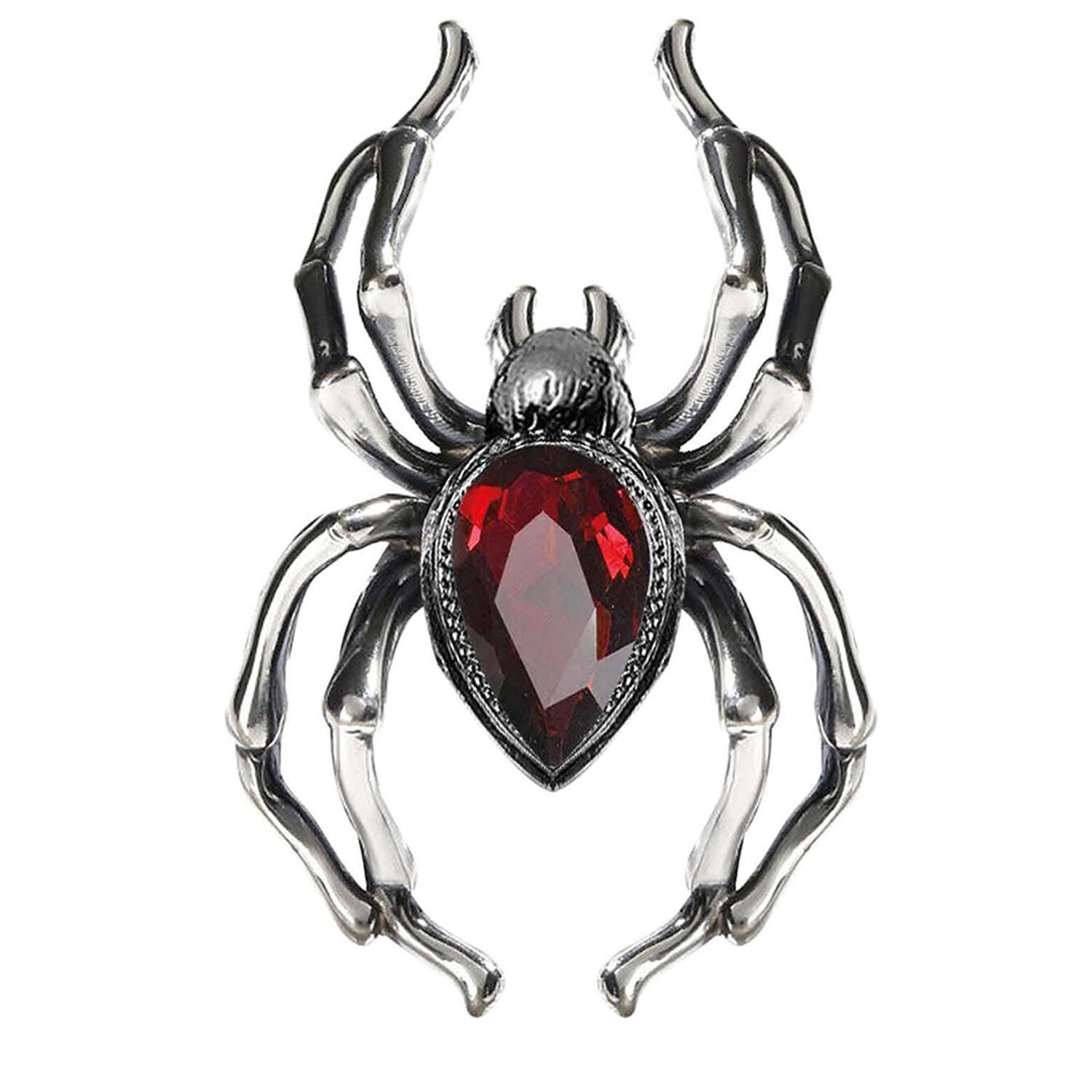 NEU Ring Spinne mit Rubin