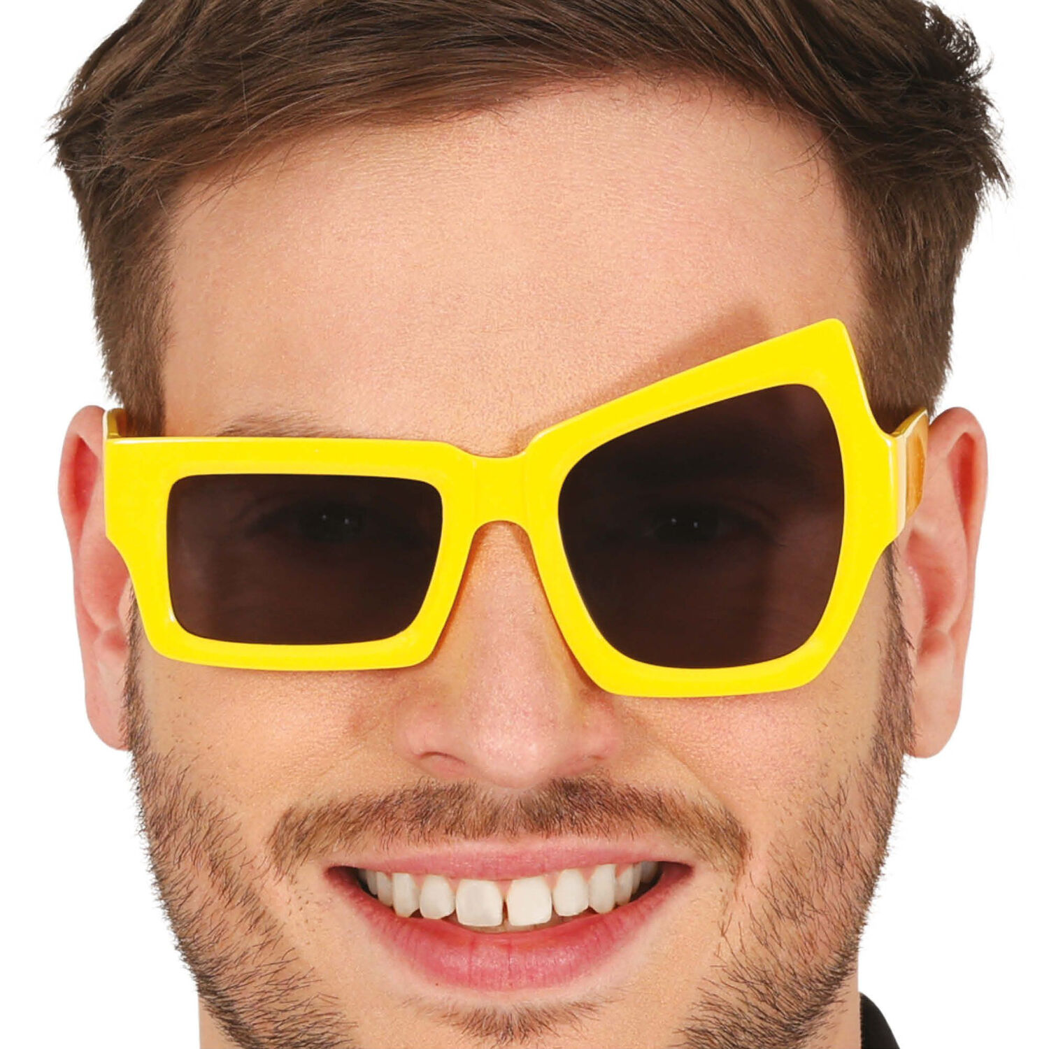 NEU Brille hochgezogene Augenbraue, gelb