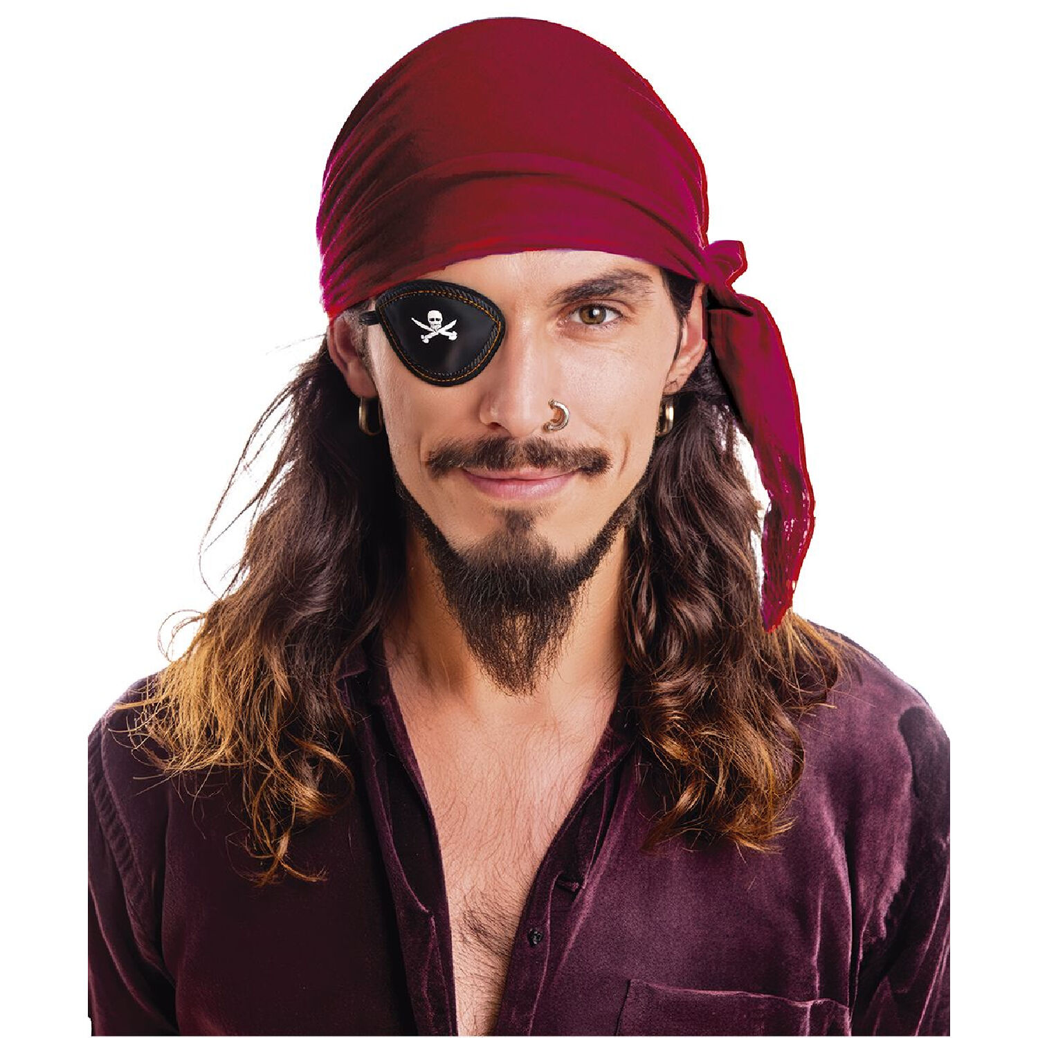NEU Bandana / Piratentuch aus Samt, Einheitsgre, Burgund Bild 2