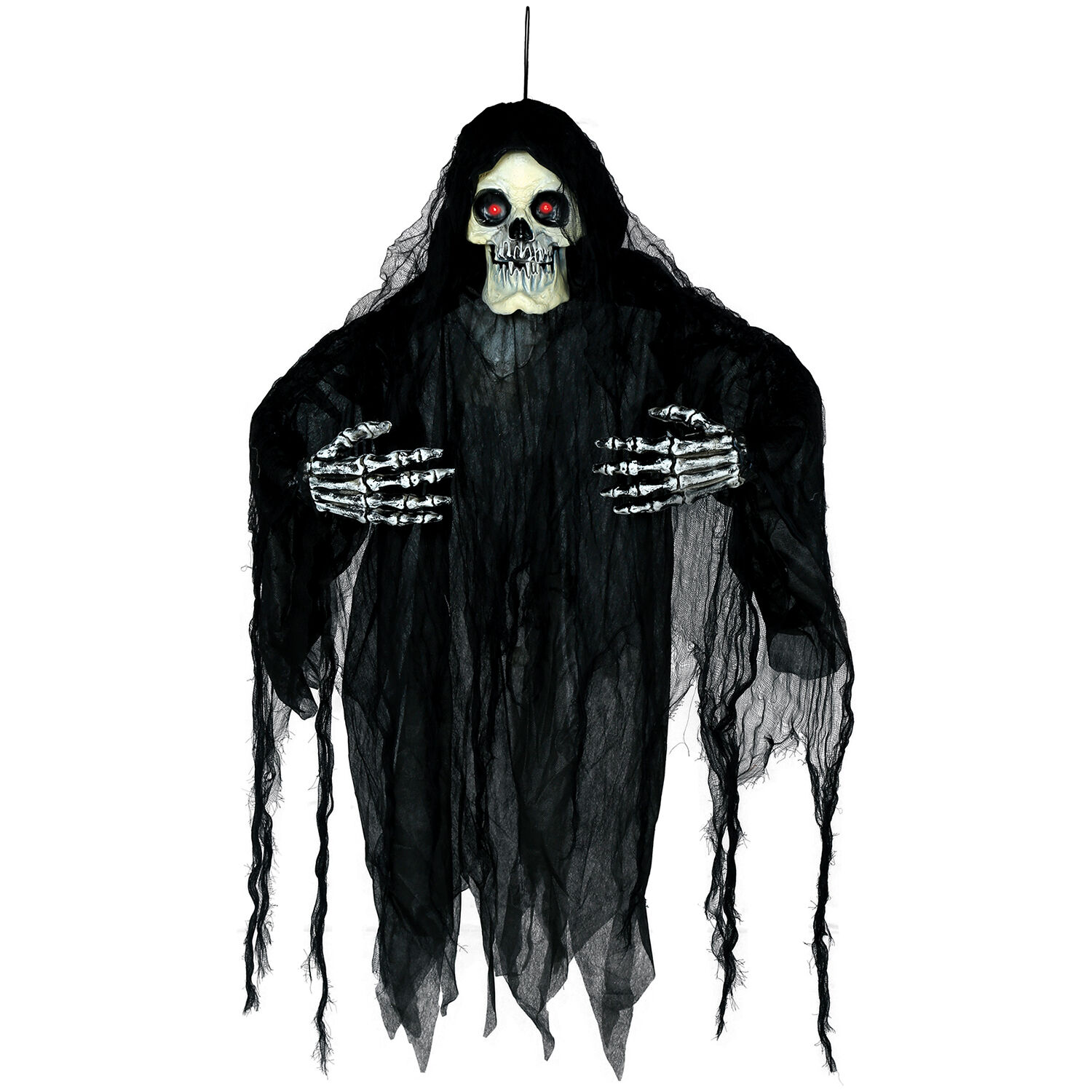 NEU Halloween-Deko-Figur Geisterskelett mit Licht-, Sound und Bewegungseffekt, 120cm