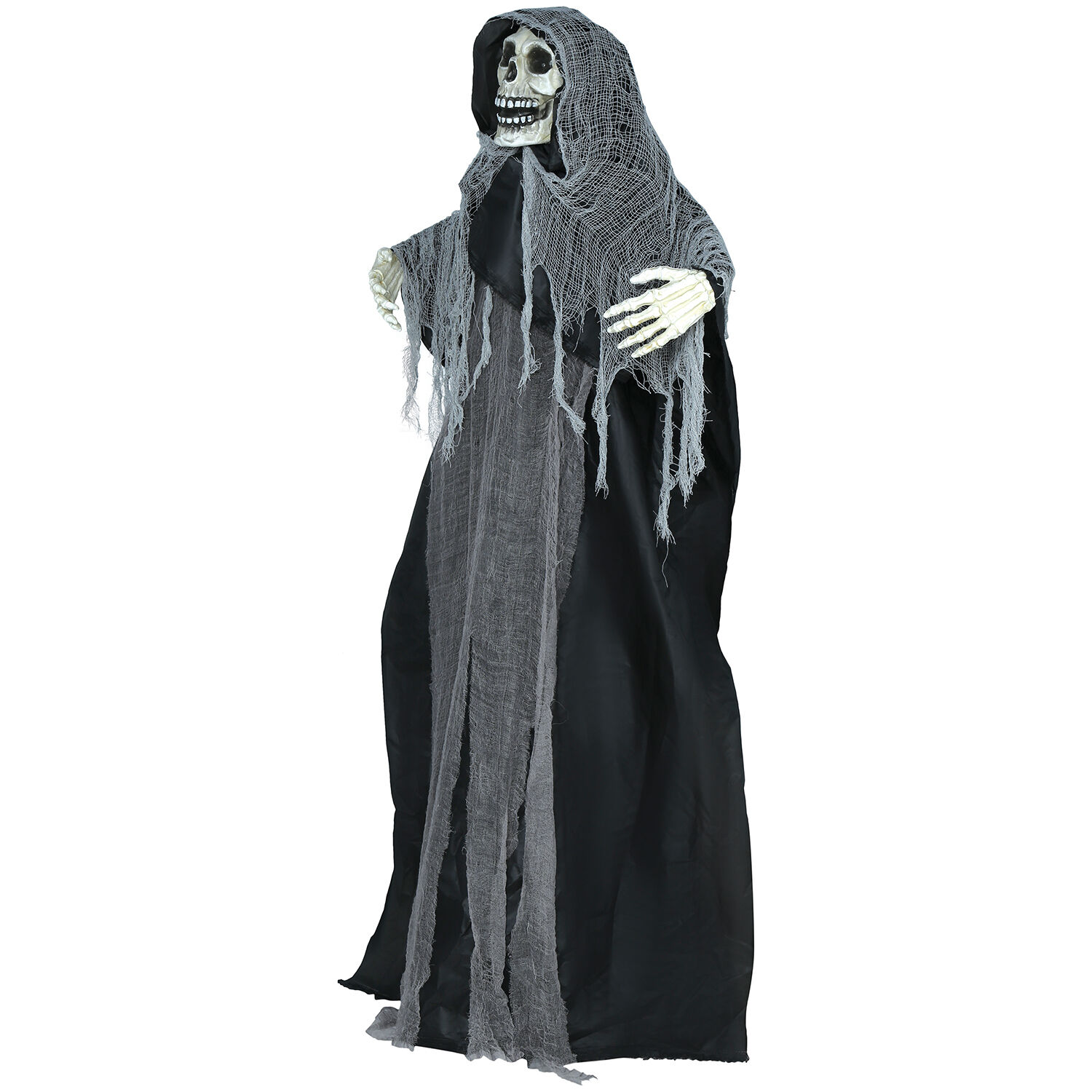 NEU Halloween-Deko Figur Skelett mit Fetzenkutte, mit Licht- und Soundeffekt, 170cm Bild 2